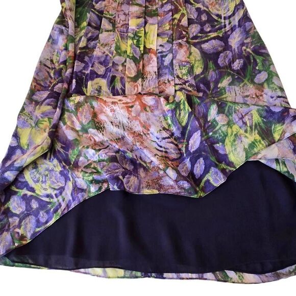 WORTH Womens Floral Silk Sleeveless Dress With Matching Shawl Multicolor Sz 16 - Picture 7 of 14
